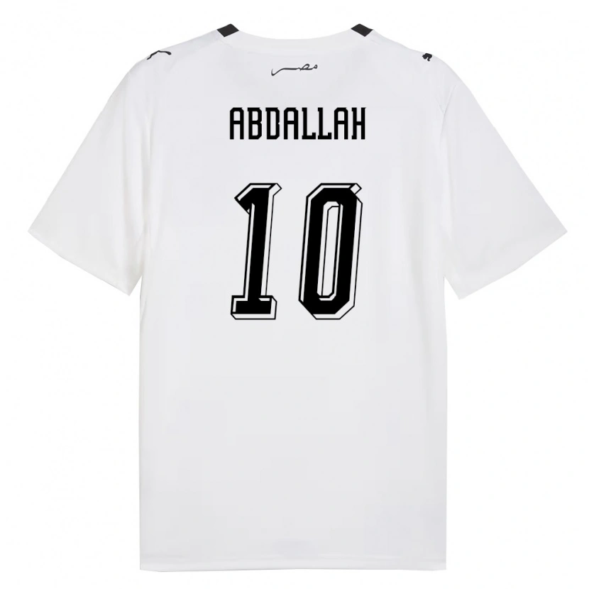 Danxen Hombre Camiseta Egipto Mohamed Abdallah #10 Blanco Gris Negro 2ª Equipación 26-28 La Camisa México