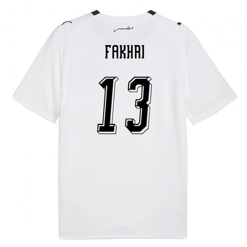 Danxen Hombre Camiseta Egipto Fares Fakhri #13 Blanco Gris Negro 2ª Equipación 26-28 La Camisa México