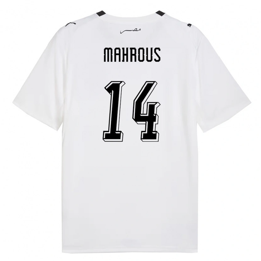 Danxen Hombre Camiseta Egipto Ahmed Mahrous #14 Blanco Gris Negro 2ª Equipación 26-28 La Camisa México