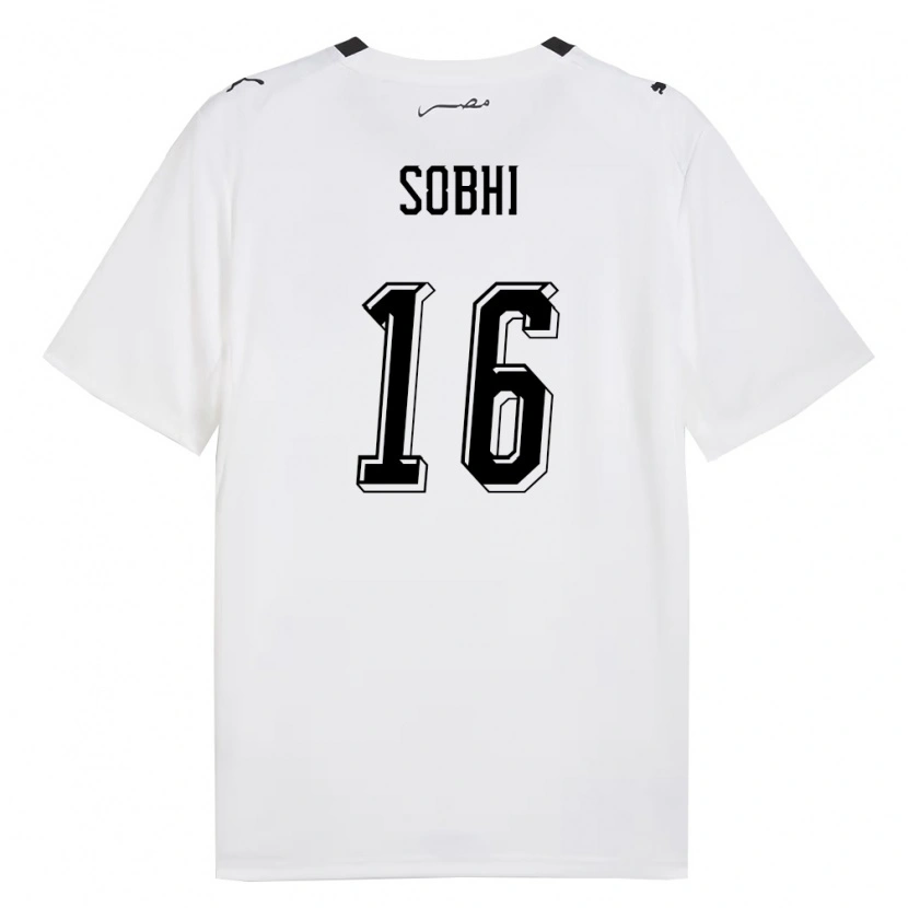 Danxen Hombre Camiseta Egipto Mohamed Sobhi #16 Blanco Gris Negro 2ª Equipación 26-28 La Camisa México