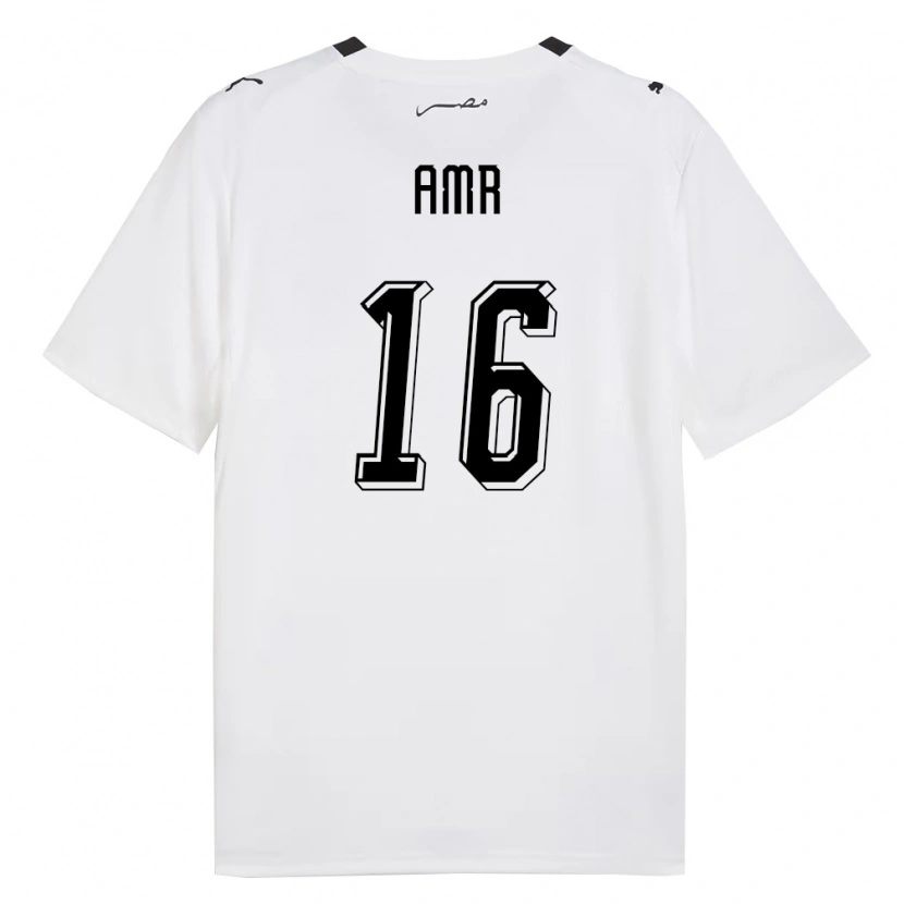 Danxen Hombre Camiseta Egipto Malek Amr #16 Blanco Gris Negro 2ª Equipación 26-28 La Camisa México
