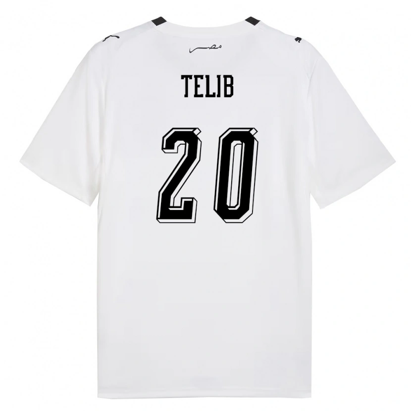 Danxen Hombre Camiseta Egipto Selim Telib #20 Blanco Gris Negro 2ª Equipación 26-28 La Camisa México
