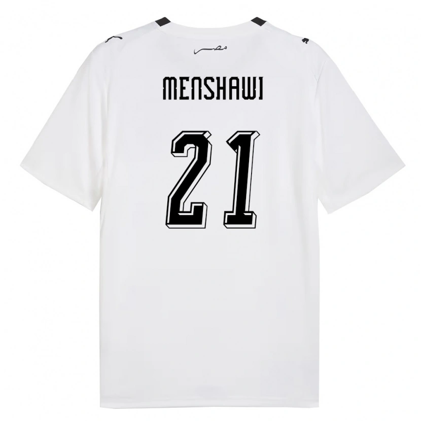 Danxen Hombre Camiseta Egipto Ahmed Menshawi #21 Blanco Gris Negro 2ª Equipación 26-28 La Camisa México