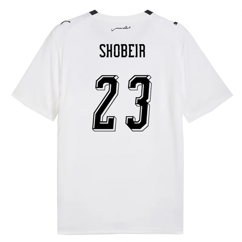 Danxen Hombre Camiseta Egipto Oufa Shobeir #23 Blanco Gris Negro 2ª Equipación 26-28 La Camisa México