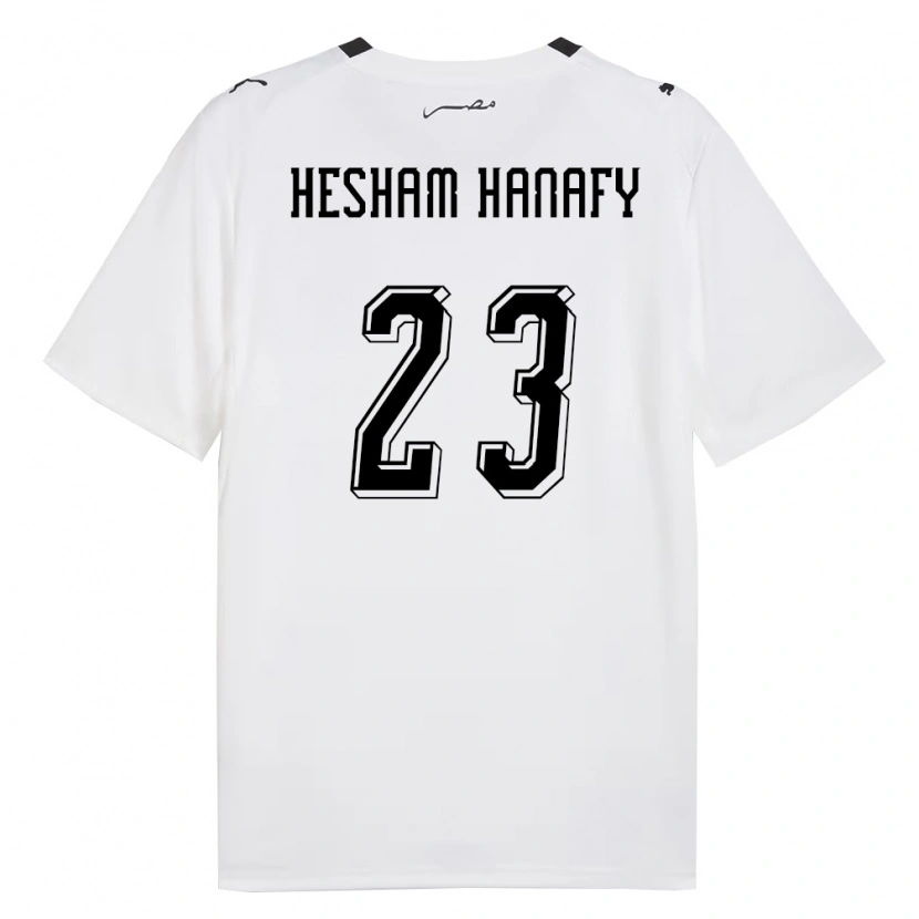 Danxen Hombre Camiseta Egipto Yassin Hesham Hanafy #23 Blanco Gris Negro 2ª Equipación 26-28 La Camisa México