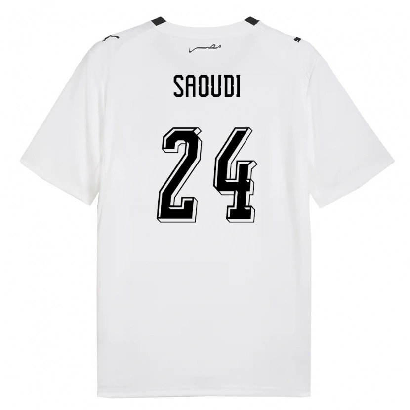 Danxen Hombre Camiseta Egipto Ziad Saoudi #24 Blanco Gris Negro 2ª Equipación 26-28 La Camisa México