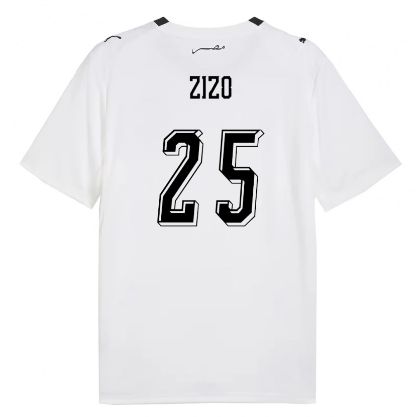 Danxen Hombre Camiseta Egipto Zizo #25 Blanco Gris Negro 2ª Equipación 26-28 La Camisa México