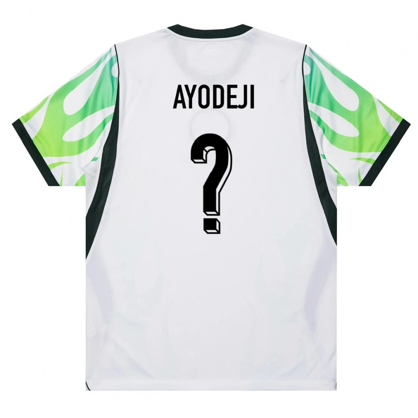 Danxen Hombre Camiseta Nigeria Malomo Ayodeji #0 Blanco Verde 2ª Equipación 26-28 La Camisa México