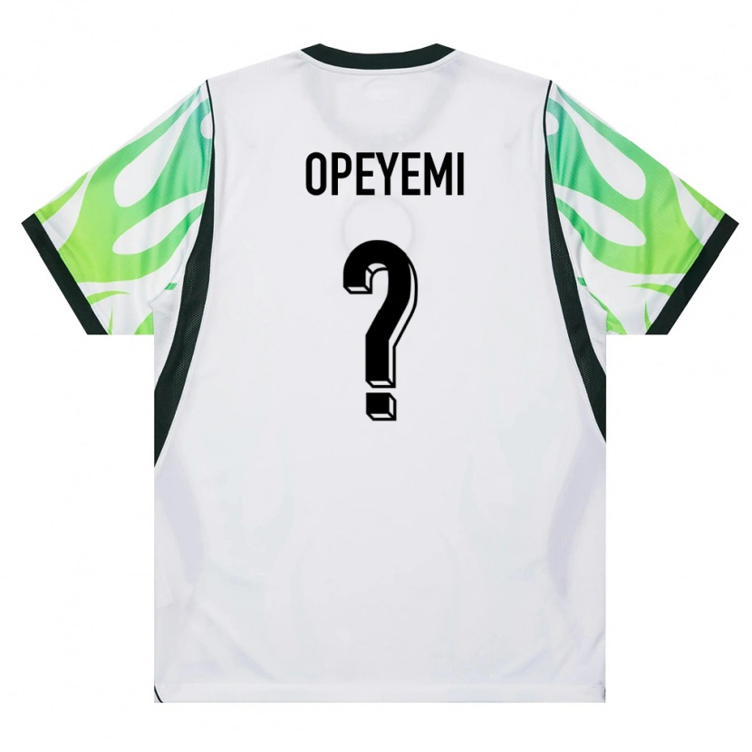 Danxen Hombre Camiseta Nigeria Monsuru Opeyemi #0 Blanco Verde 2ª Equipación 26-28 La Camisa México