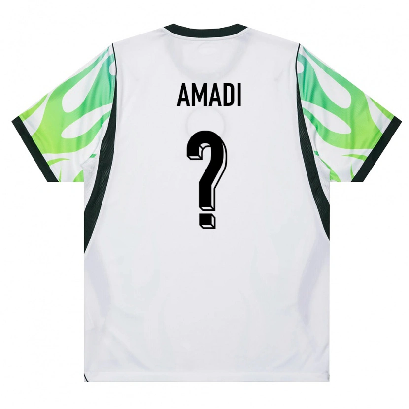 Danxen Hombre Camiseta Nigeria Samuel Amadi #0 Blanco Verde 2ª Equipación 26-28 La Camisa México
