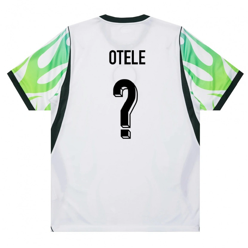Danxen Hombre Camiseta Nigeria Philip Otele #0 Blanco Verde 2ª Equipación 26-28 La Camisa México