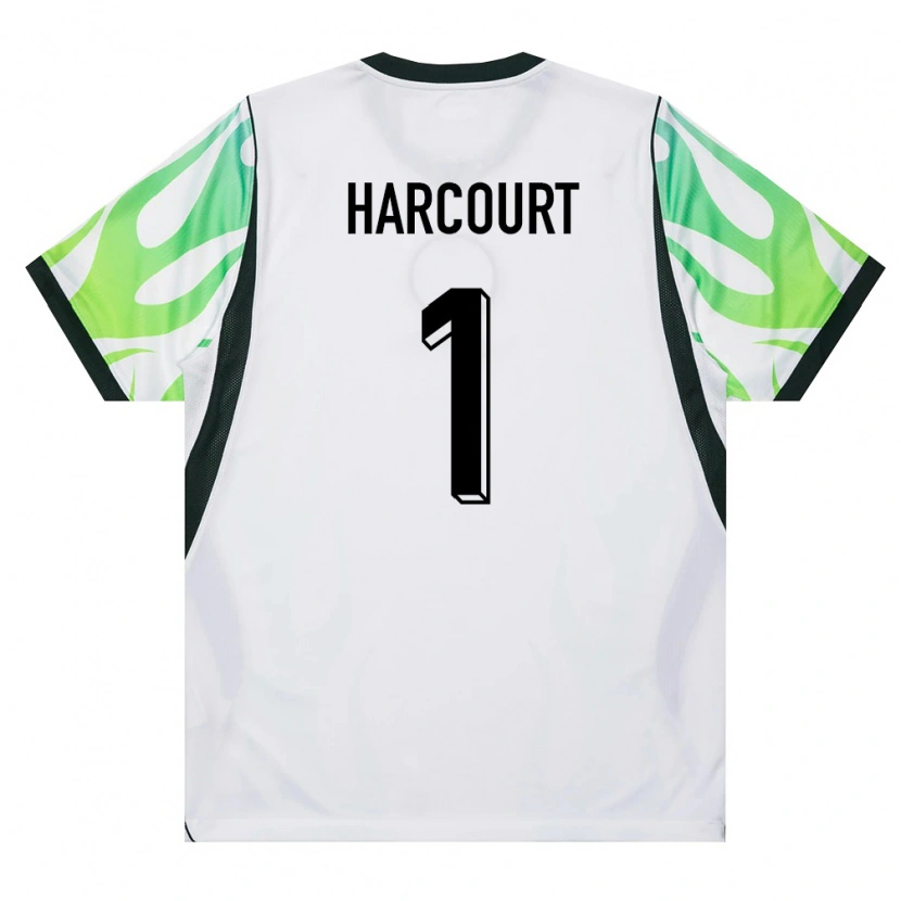 Danxen Hombre Camiseta Nigeria Ebenezar Harcourt #1 Blanco Verde 2ª Equipación 26-28 La Camisa México