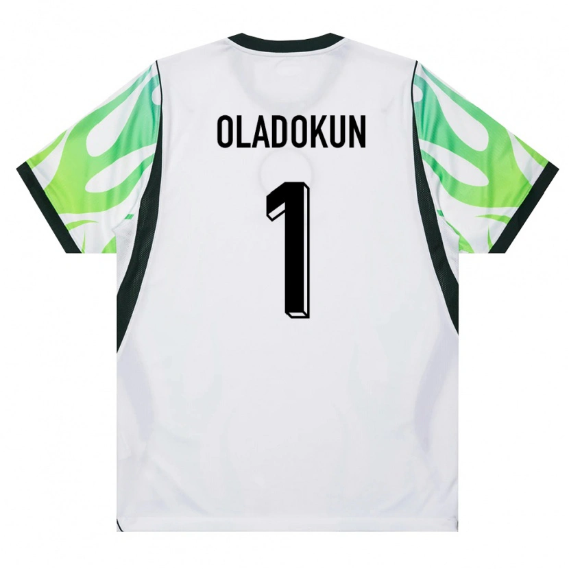 Danxen Hombre Camiseta Nigeria Tomiwa Oladokun #1 Blanco Verde 2ª Equipación 26-28 La Camisa México