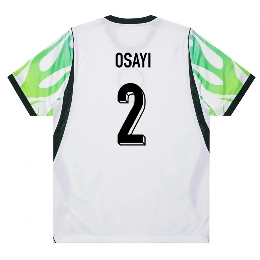 Danxen Hombre Camiseta Nigeria Bright Osayi-Samuel #2 Blanco Verde 2ª Equipación 26-28 La Camisa México