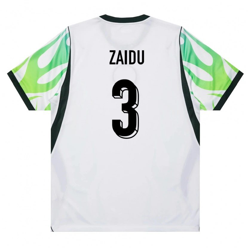 Danxen Hombre Camiseta Nigeria Zaidu Sanusi #3 Blanco Verde 2ª Equipación 26-28 La Camisa México