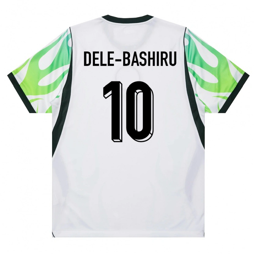 Danxen Hombre Camiseta Nigeria Fisayo Dele-Bashiru #10 Blanco Verde 2ª Equipación 26-28 La Camisa México