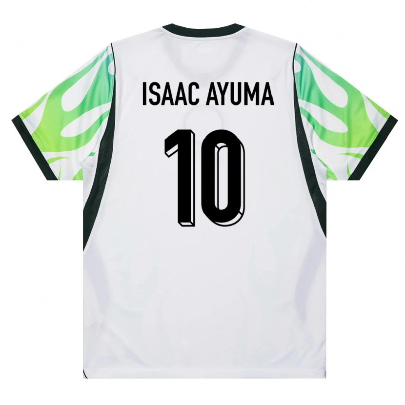 Danxen Hombre Camiseta Nigeria Israel Isaac Ayuma #10 Blanco Verde 2ª Equipación 26-28 La Camisa México