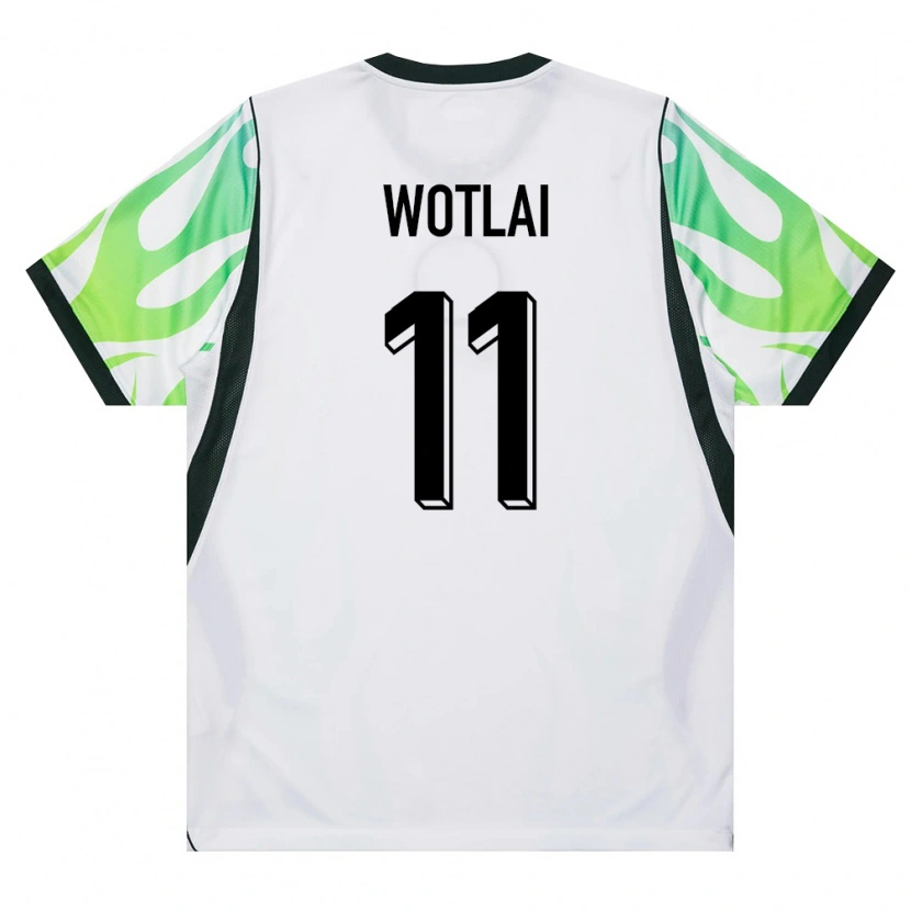 Danxen Hombre Camiseta Nigeria Daniel Wotlai #11 Blanco Verde 2ª Equipación 26-28 La Camisa México