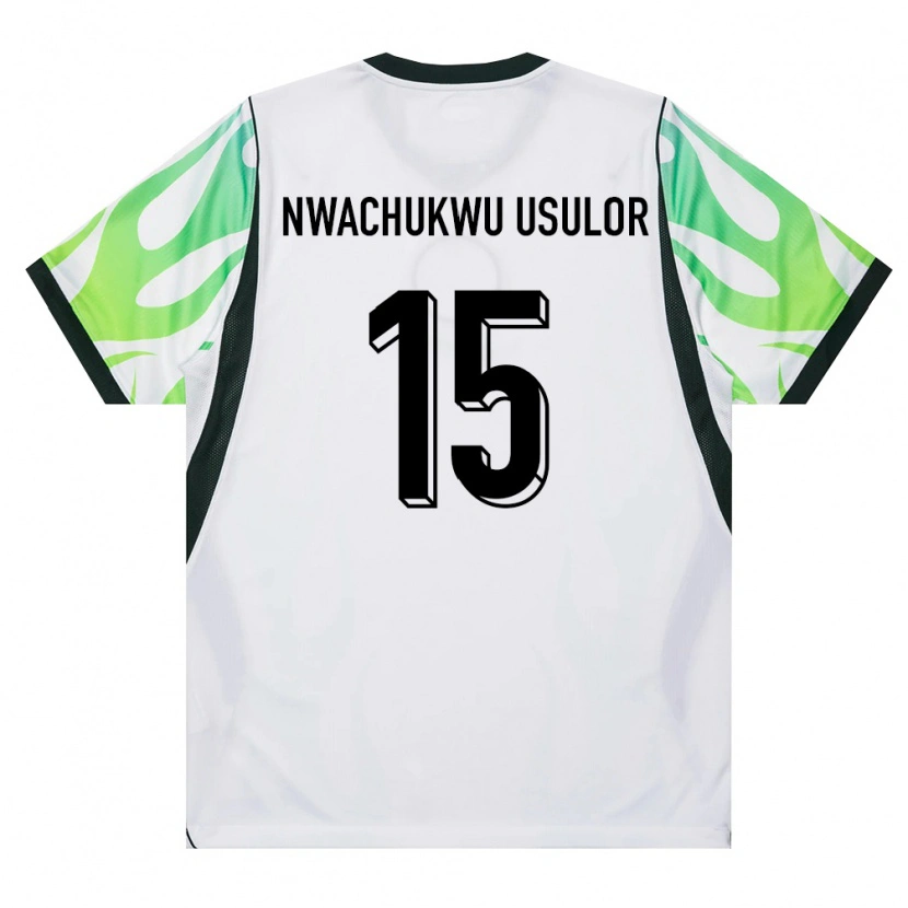 Danxen Hombre Camiseta Nigeria Israel Nwachukwu Usulor #15 Blanco Verde 2ª Equipación 26-28 La Camisa México