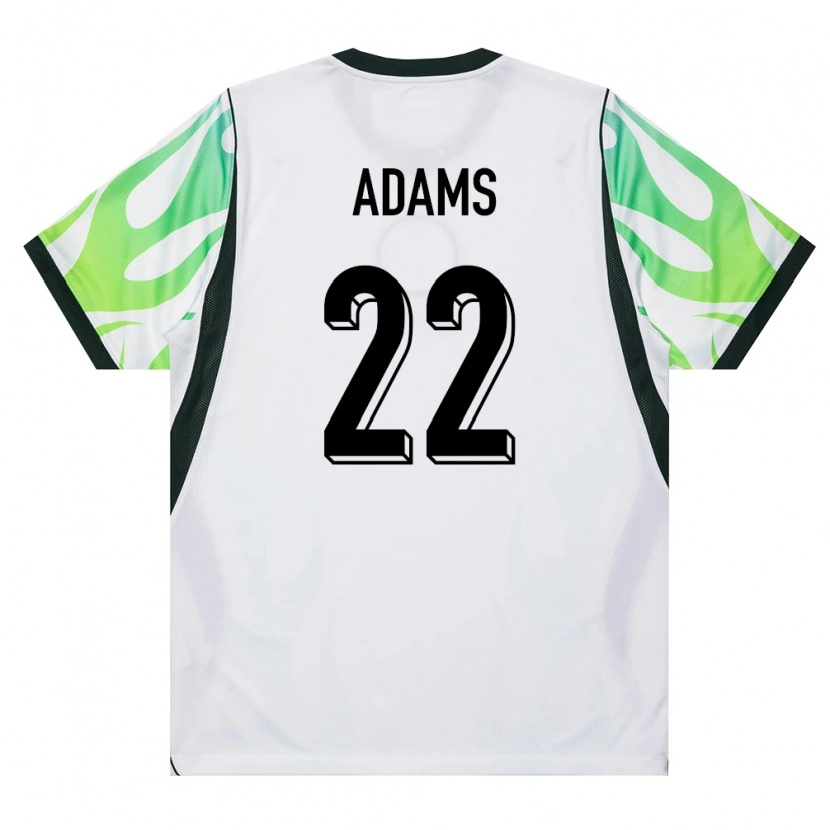 Danxen Hombre Camiseta Nigeria Akor Adams #22 Blanco Verde 2ª Equipación 26-28 La Camisa México