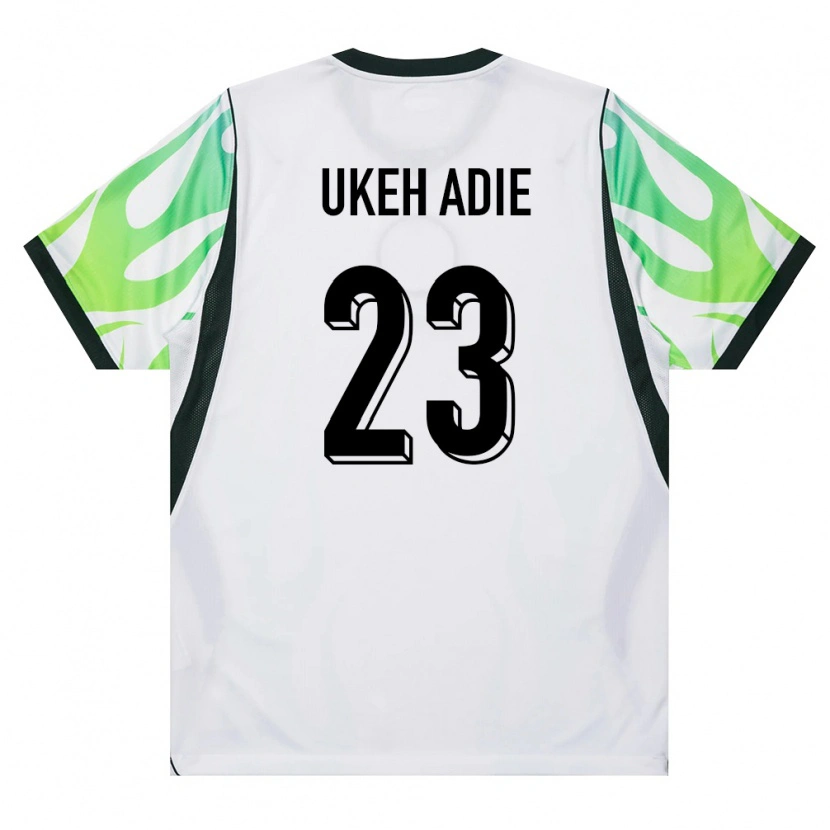 Danxen Hombre Camiseta Nigeria Gift Ukeh Adie #23 Blanco Verde 2ª Equipación 26-28 La Camisa México