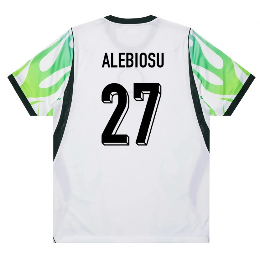 Danxen Hombre Camiseta Nigeria Ryan Alebiosu #27 Blanco Verde 2ª Equipación 26-28 La Camisa México