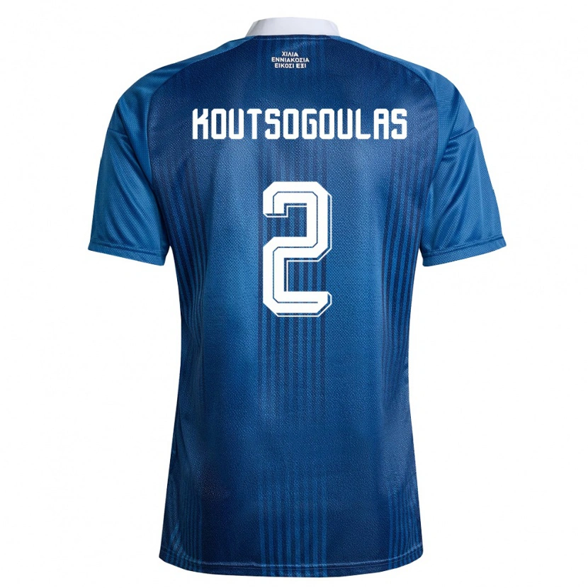 Danxen Hombre Camiseta Grecia Athanasios Koutsogoulas #2 Marino Azul Blanco 2ª Equipación 26-28 La Camisa México