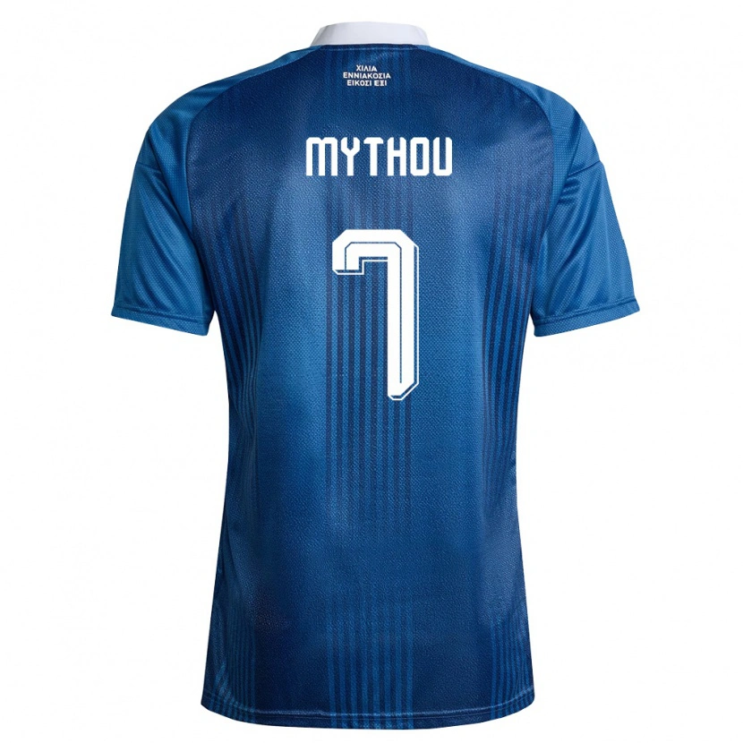 Danxen Hombre Camiseta Grecia Anestis Mythou #7 Marino Azul Blanco 2ª Equipación 26-28 La Camisa México