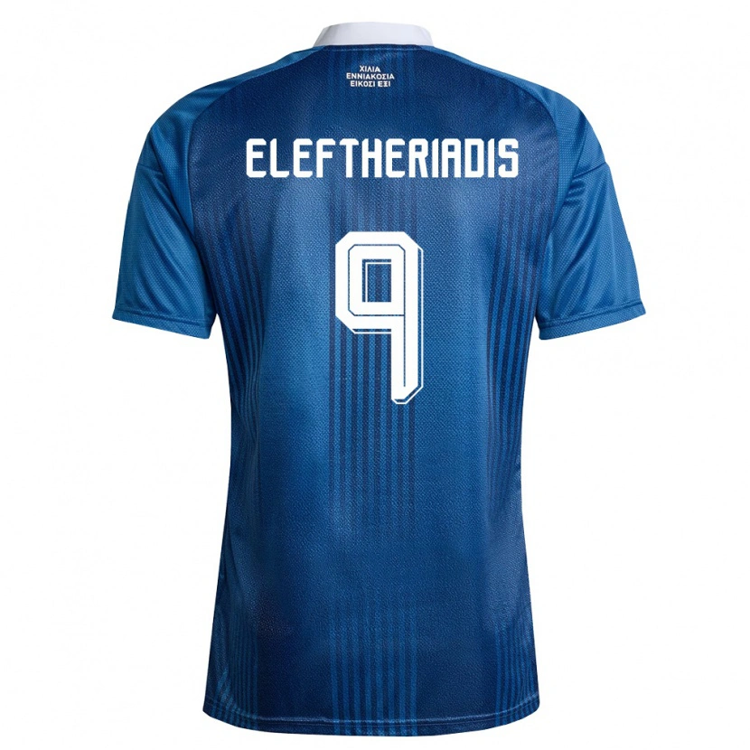 Danxen Hombre Camiseta Grecia Vasilios Eleftheriadis #9 Marino Azul Blanco 2ª Equipación 26-28 La Camisa México