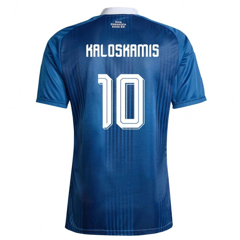 Danxen Hombre Camiseta Grecia Dimitrios Kaloskamis #10 Marino Azul Blanco 2ª Equipación 26-28 La Camisa México
