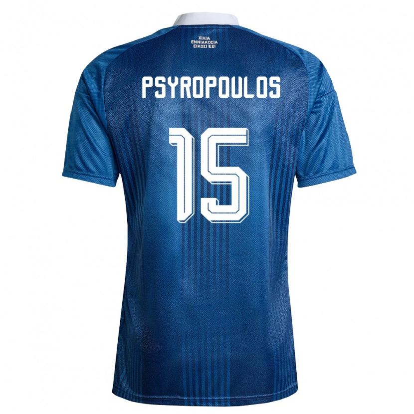 Danxen Hombre Camiseta Grecia Stavros Psyropoulos #15 Marino Azul Blanco 2ª Equipación 26-28 La Camisa México