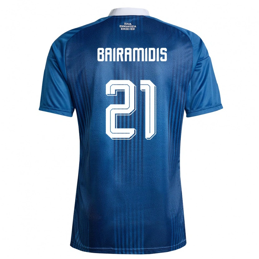 Danxen Hombre Camiseta Grecia Alexios Bairamidis #21 Marino Azul Blanco 2ª Equipación 26-28 La Camisa México