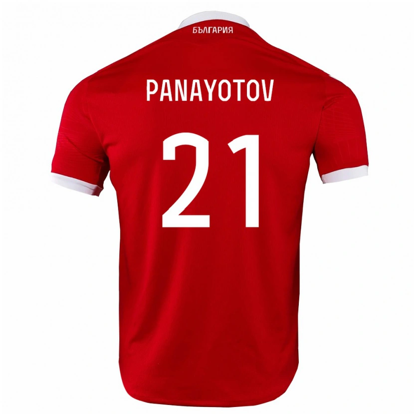 Danxen Hombre Camiseta Bulgaria Petko Panayotov #21 Rojo Blanco 2ª Equipación 26-28 La Camisa México