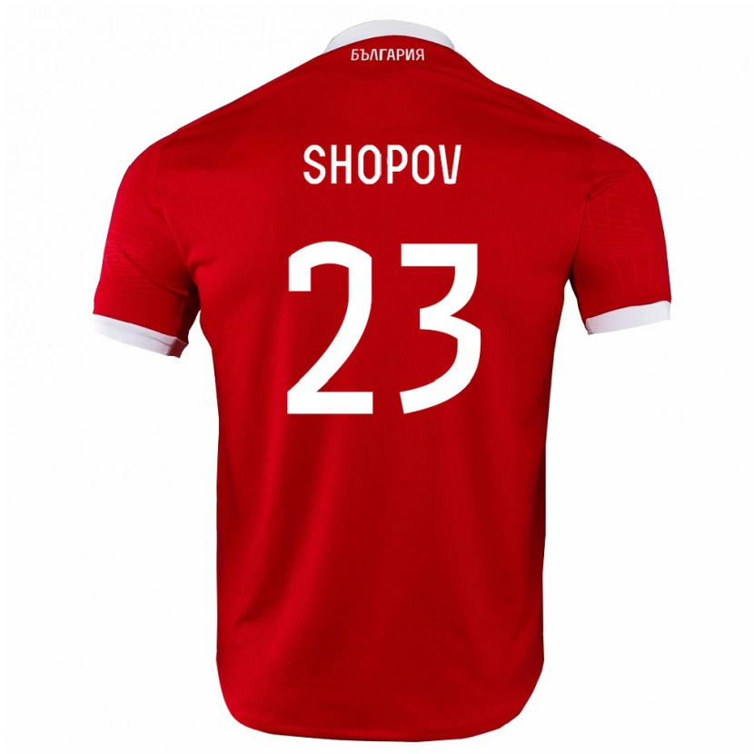 Danxen Hombre Camiseta Bulgaria Stanislav Shopov #23 Rojo Blanco 2ª Equipación 26-28 La Camisa México