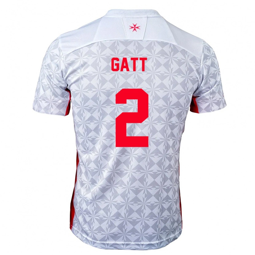 Danxen Hombre Camiseta Malta Liam Gatt #2 Gris Blanco Rojo 2ª Equipación 26-28 La Camisa México