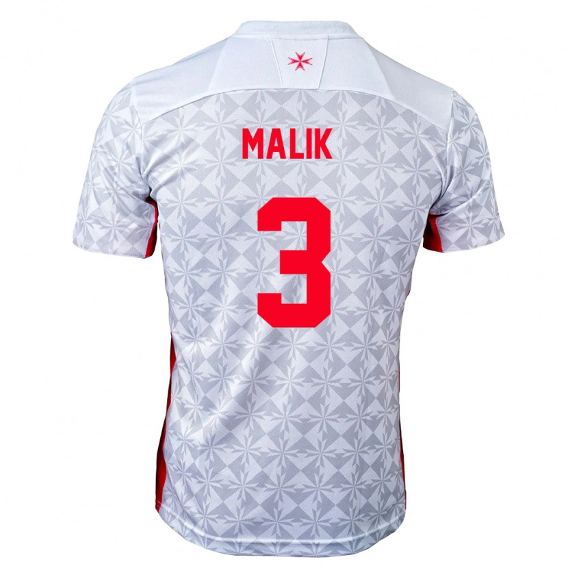 Danxen Hombre Camiseta Malta Amin Malik #3 Gris Blanco Rojo 2ª Equipación 26-28 La Camisa México