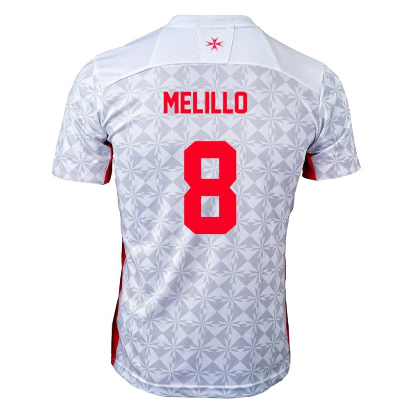 Danxen Hombre Camiseta Malta Thomas Melillo #8 Gris Blanco Rojo 2ª Equipación 26-28 La Camisa México