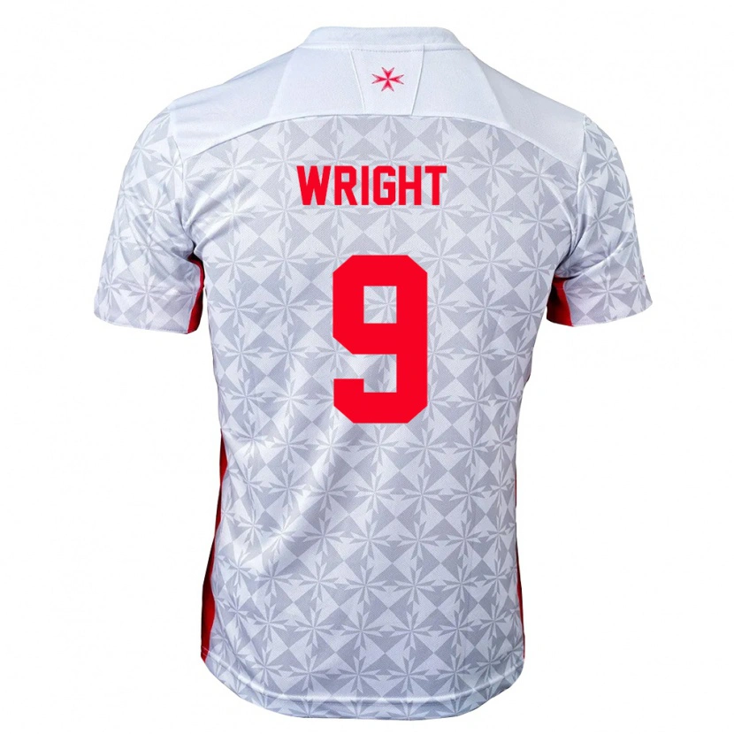 Danxen Hombre Camiseta Malta Lukas Wright #9 Gris Blanco Rojo 2ª Equipación 26-28 La Camisa México