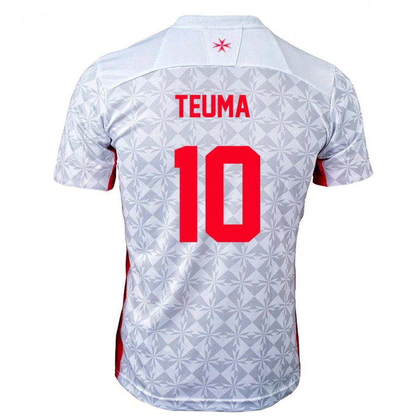 Danxen Hombre Camiseta Malta Teddy Teuma #10 Gris Blanco Rojo 2ª Equipación 26-28 La Camisa México