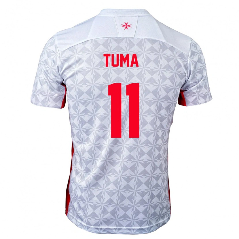 Danxen Hombre Camiseta Malta Basil Tuma #11 Gris Blanco Rojo 2ª Equipación 26-28 La Camisa México