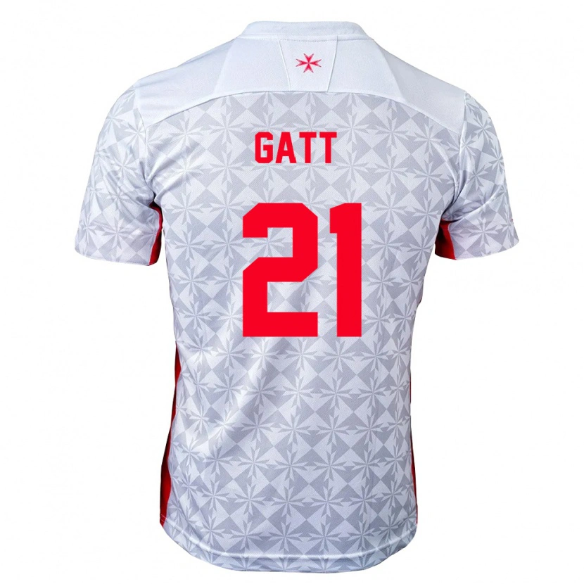 Danxen Hombre Camiseta Malta Sean Gatt #21 Gris Blanco Rojo 2ª Equipación 26-28 La Camisa México