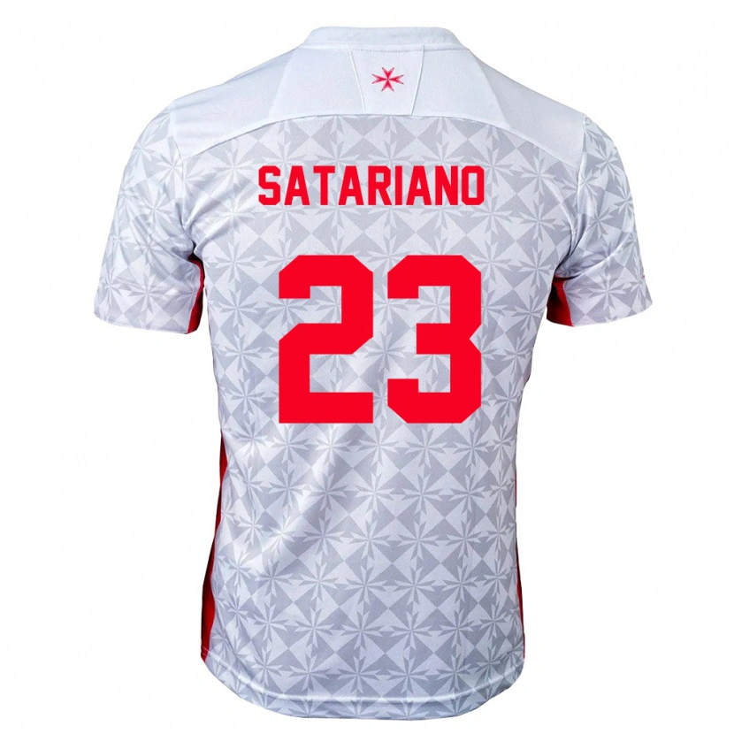 Danxen Hombre Camiseta Malta Alexander Satariano #23 Gris Blanco Rojo 2ª Equipación 26-28 La Camisa México