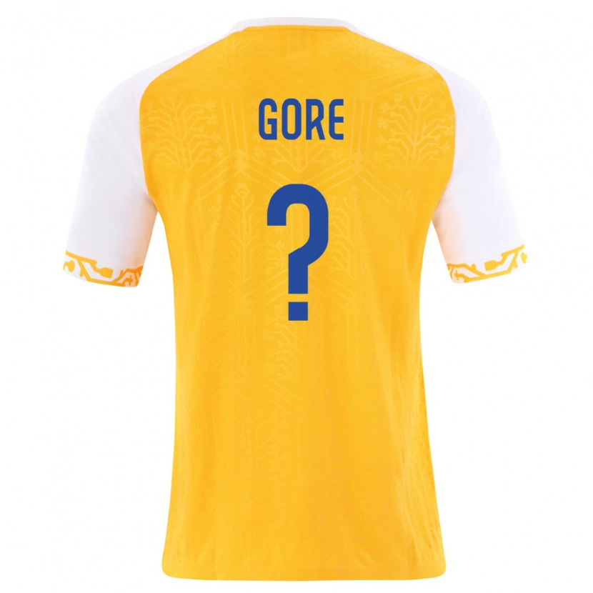 Danxen Hombre Camiseta Moldavia Alexandru Gore #0 Amarillo Blanco 2ª Equipación 26-28 La Camisa México