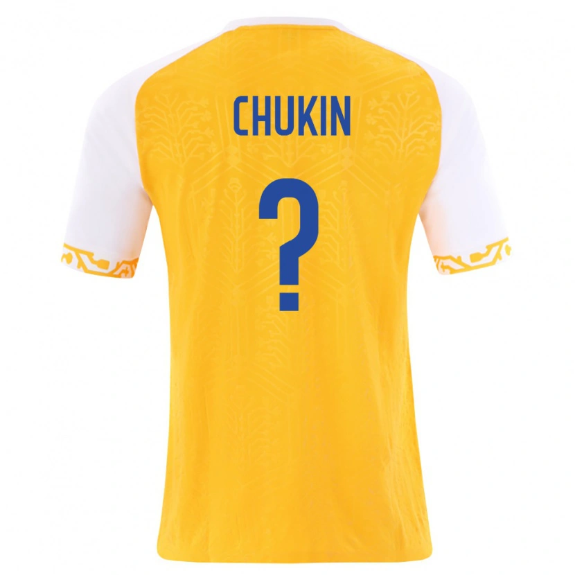Danxen Hombre Camiseta Moldavia Maksim Chukin #0 Amarillo Blanco 2ª Equipación 26-28 La Camisa México