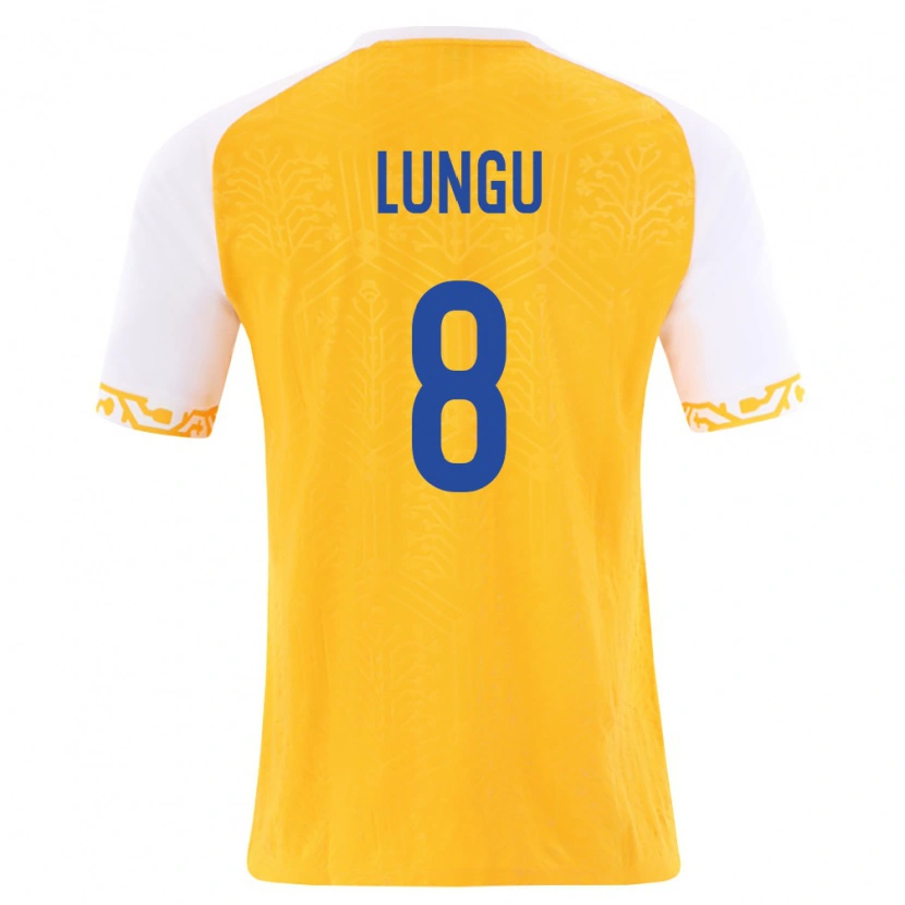 Danxen Hombre Camiseta Moldavia Teodor Lungu #8 Amarillo Blanco 2ª Equipación 26-28 La Camisa México