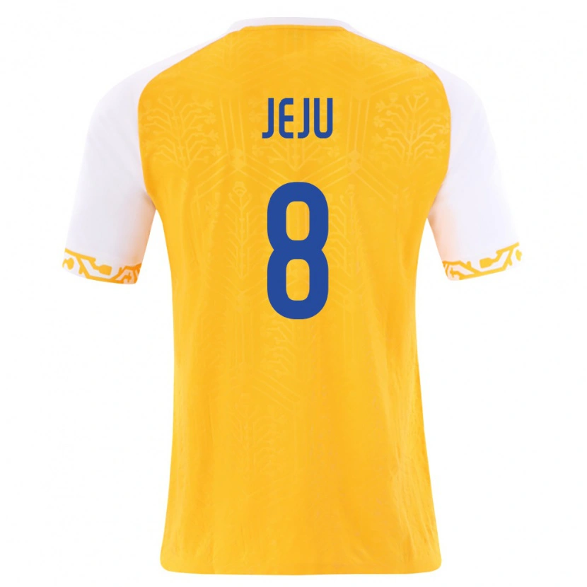 Danxen Hombre Camiseta Moldavia Ivan Jeju #8 Amarillo Blanco 2ª Equipación 26-28 La Camisa México