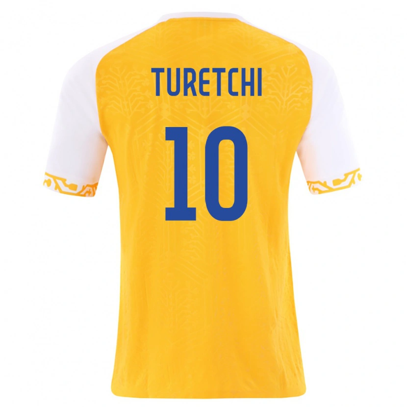 Danxen Hombre Camiseta Moldavia Toma Turetchi #10 Amarillo Blanco 2ª Equipación 26-28 La Camisa México