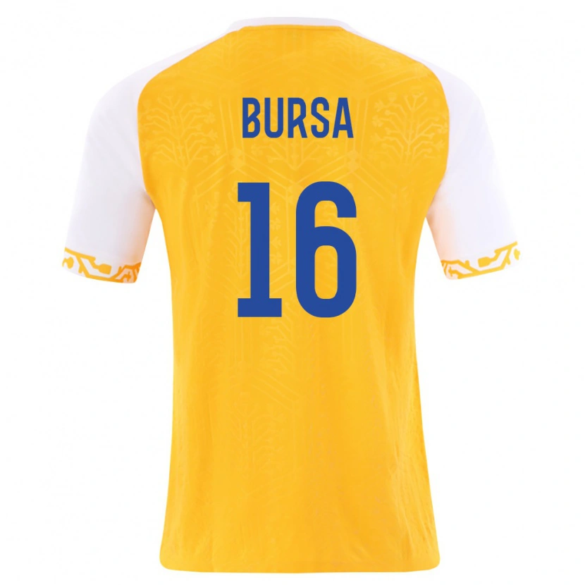 Danxen Hombre Camiseta Moldavia Chiril Bursa #16 Amarillo Blanco 2ª Equipación 26-28 La Camisa México