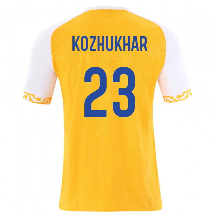 Danxen Hombre Camiseta Moldavia Andriy Kozhukhar #23 Amarillo Blanco 2ª Equipación 26-28 La Camisa México
