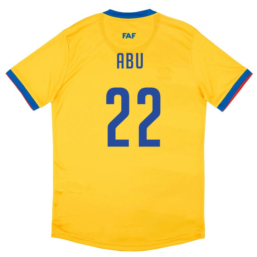 Danxen Hombre Camiseta Andorra Abu #22 Amarillo Azul Rojo 2ª Equipación 26-28 La Camisa México